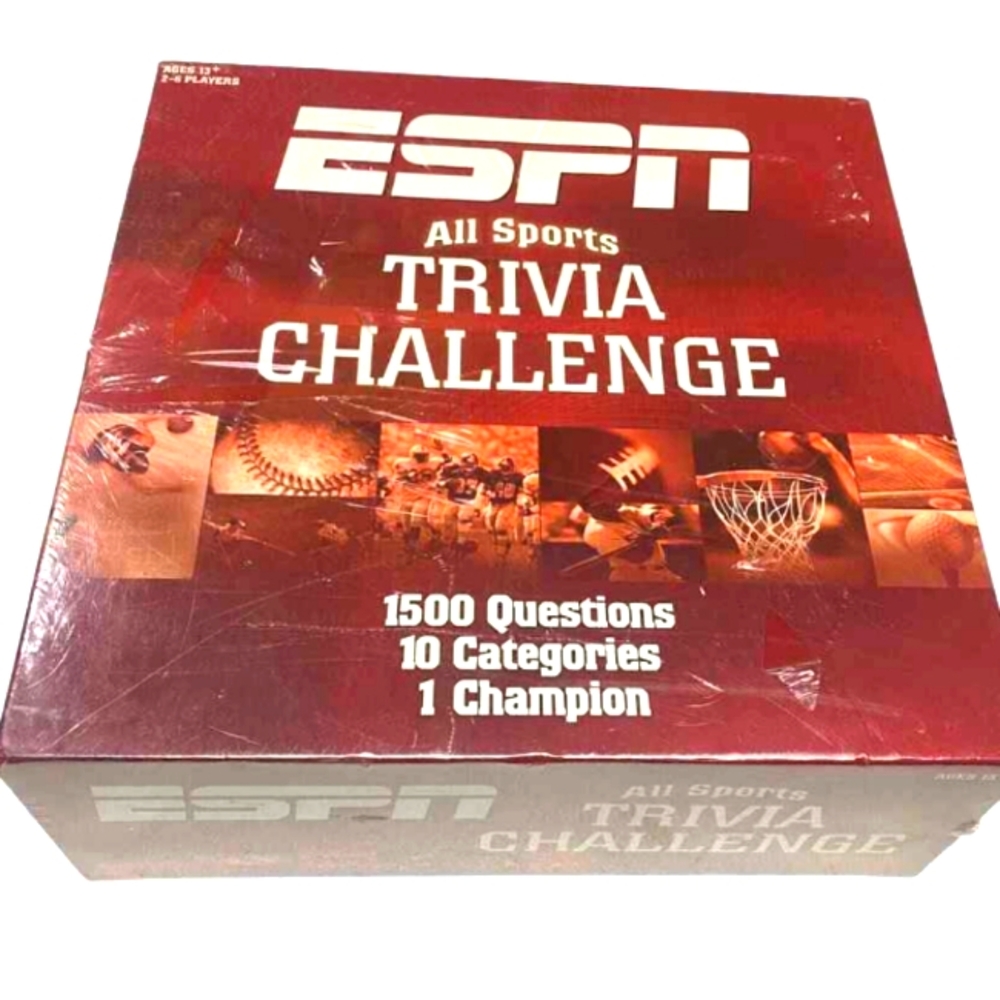 ESPN All Sports Trivia Challenge Board Game Party Family Fun Sealed Age 13 Up